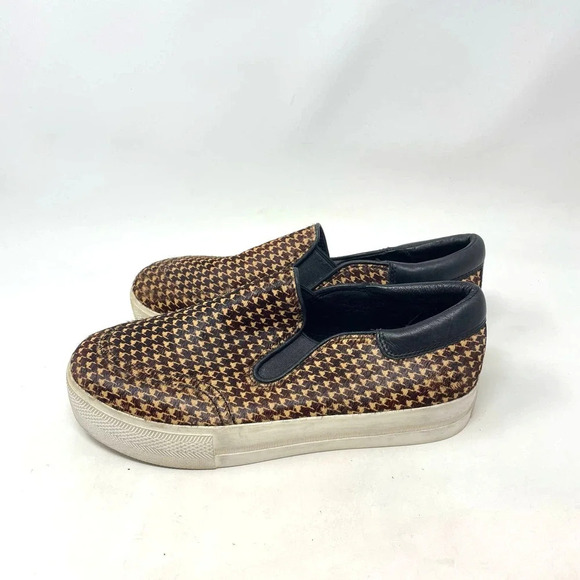 ASH Jam Houndstooth Check Pony Hair‎ Platform Sneaker Size 41 / US 10 - Picture 5 of 11